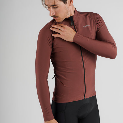 GripGrab PACR Thermal Long Sleeve Jersey - dark red/M