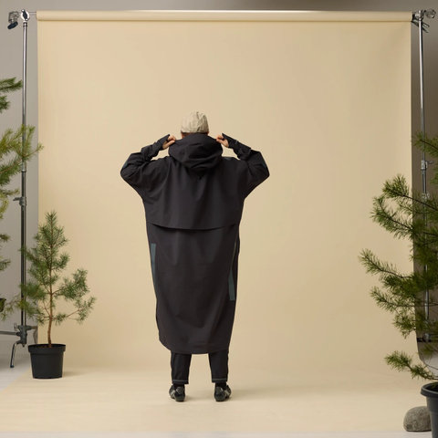 Fjällräven Poncho Hoja Rain - black | L/XL