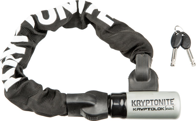 Kryptonite KryptoLok® 2 Integrated Chain bike lock - black-grey-white/55 cm