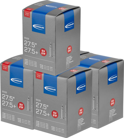 Schwalbe Chambre à Air 21F pour 27,5+ Freeride - 5 pièces - universal/Valve Presta (SV)/54-584 à 75-584/27,5 x 2,10-3,00 SV 40 mm/40 