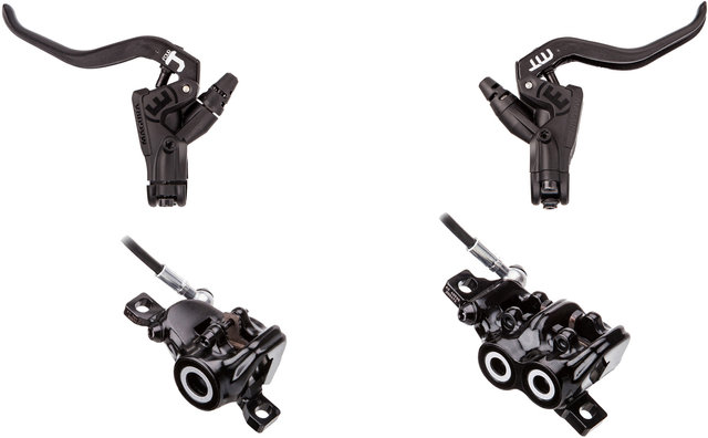 Magura Set de frenos de disco d+tMT5 / MT4 Carbotecture® - polished black anodized/set (RD + RT)