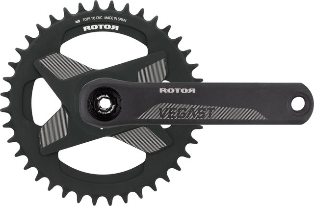 Rotor VEGAST 1-fach Kurbelgarnitur Direct Mount, noQ - anthrazit | 172,5 mm 40 Zähne Offset