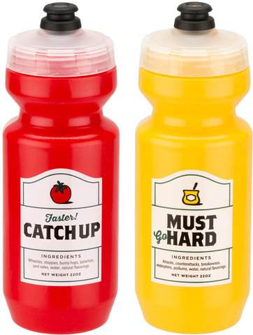 SPURCYCLE Set de bidones Catchup 650 ml + Must Go Hard 650 ml - red-yellow/2 x 650 ml