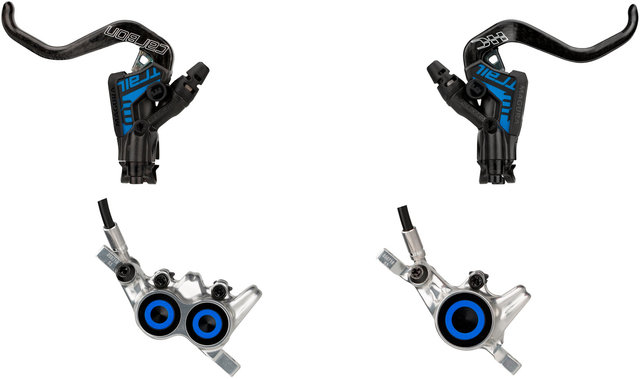Magura Set de frenos de disco v+ t MT Trail SL Carbotecture - negro-cromo-azul/set (RD + RT)