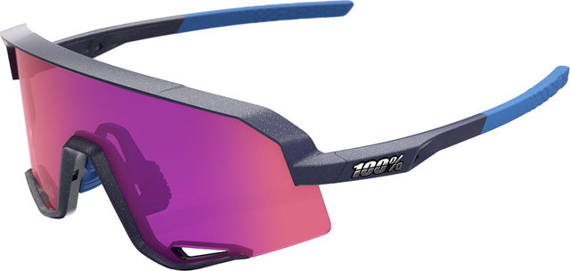 100% Lunettes de Sport Miroir Slendale - satin storm metallic | purple mirror