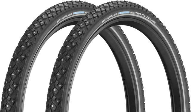 Schwalbe Cubierta de alambre con spikes Marathon Winter Plus 20" en set de 2 - negro-reflejante/20x1,6 (42-406)