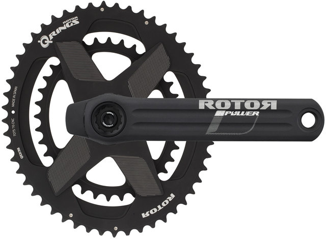 Rotor INPower DM Road Powermeter Kurbelgarnitur mit Spidering, Q-Rings - schwarz/175,0 mm 36-52