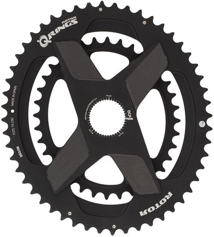 Rotor INPower DM Road Power Meter Crankset w/ Spidering, Q-Rings - black/175.0 mm 36-52