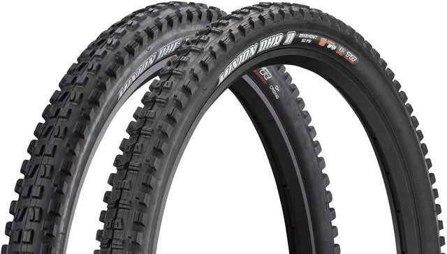 Maxxis Cub. plegable Minion DHF/DHR II 3C MaxxGrip EXO WT TR 29" en set de 2 - negro/29x2,5 / 29x2,4