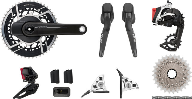 SRAM Red E1 AXS Power Meter HRD FM Groupset 2x12-speed 33-46 - black/172.5 mm 33-46, 10-28