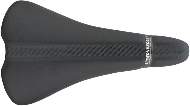Sillín con cuero Speedneedle 20TWENTY Carbon - negro/135 mm