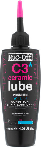 Muc-Off Lubricante de cadenas C3 Ceramic Wet Lube con lámpara UV - universal/120 ml