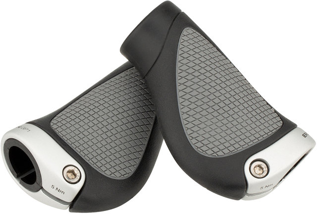 Ergon GP1 Gripshift Grips for Twist Shifters (Two-Sided) - black-silver/S