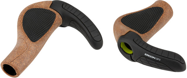 Ergon GP3 BioKork Grips for Twist Shifter (One-Sided) - black-cork/L