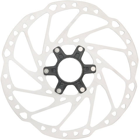 Shimano SM-RT64 Center Lock Brake Rotor for Deore w/ Internal Teeth - silver-black/203 mm