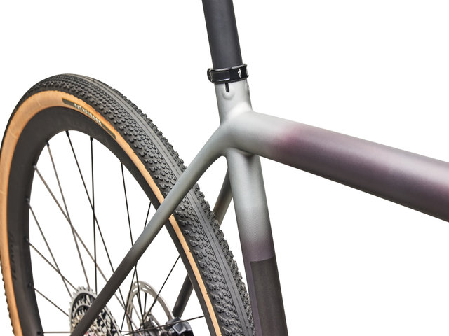 Specialized Bicicleta de gravel de carbono Crux Pro Force XPLR AXS de 28" - satin nebula metallic shadow silver-laurel green metallic smoke | 28" | 50 mm | 170,0 mm | S