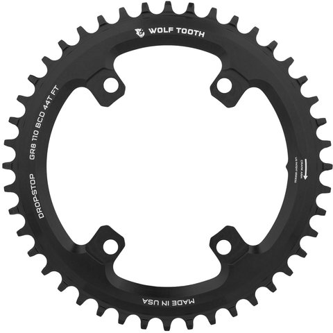 110 BCD Asymmetric 4-Arm Chainring for Shimano GRX - black/44 tooth
