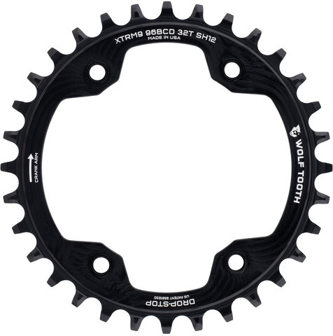 Wolf Tooth Components 96 BCD Shimano M9000 Chainring for HG+ 12-speed Chains - black/32 tooth