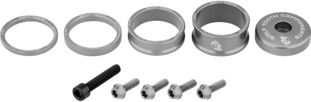 Wolf Tooth Components Set de tapa Ahead y Spacer Anodized Bling Kit - silver/universal