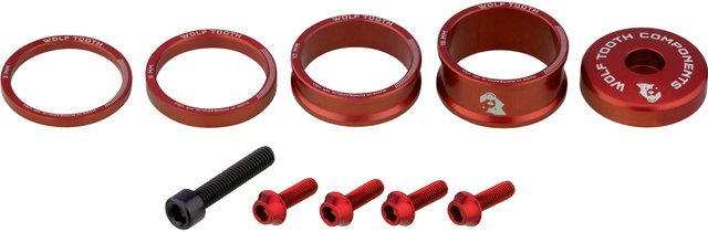 Wolf Tooth Components Anodized Bling Kit Aheadkappe- und Spacer-Set - red/universal
