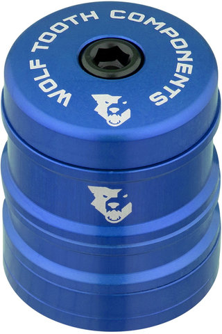 Wolf Tooth Components Set de Capuchon de Direction et Entretoises Anodized Bling Kit - blue/universal