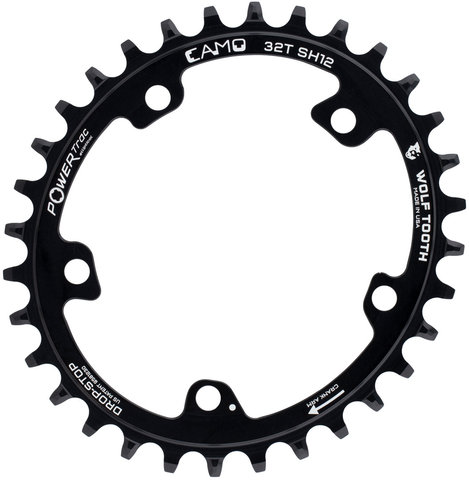 CAMO Aluminium Elliptical Chainring for Shimano HG+ 12-speed Chains - black/32 tooth