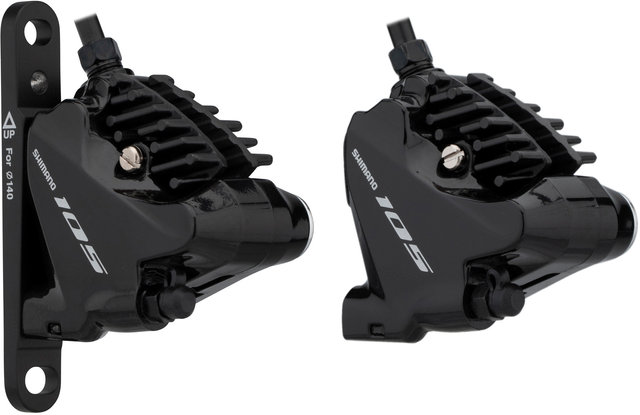 Shimano 105 BR-R7070 + ST-R7025 Disc Brake Set - silky black/set (front+rear)