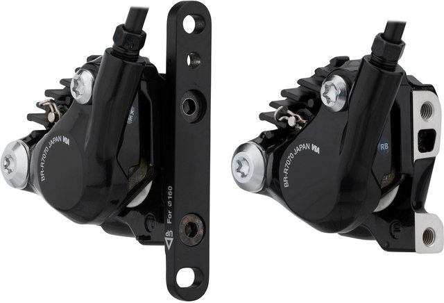 Shimano 105 BR-R7070 + ST-R7025 Disc Brake Set - silky black/set (front+rear)