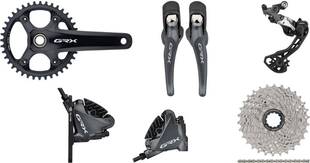 Shimano GRX RX810 1x11 40 Groupset - black/175.0 mm 40 tooth, 11-30