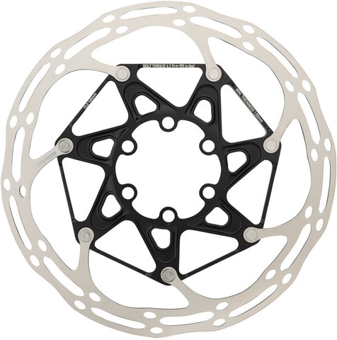 SRAM Centerline X Rounded 6-Loch Bremsscheibe mit Stahl-Schrauben 2-teilig - silver-black/160 mm