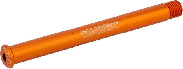 OneUp Components Eje pasante delantero Axle F 15 x 110 mm Boost para Fox - naranja/15 x 110 mm