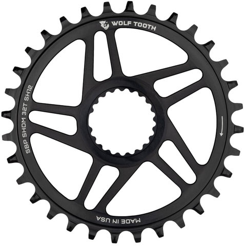 Wolf Tooth Components Direct Mount Boost Shimano Chainring for HG+ 12-speed Chains - black/32 tooth