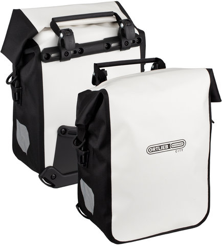 Front-Roller City Fahrradtaschen - weiß-schwarz/25 Liter