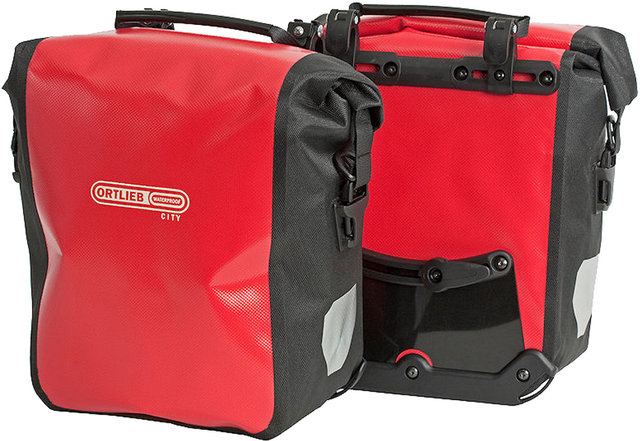 Front-Roller City Fahrradtaschen - rot-schwarz/25 Liter