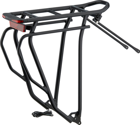 Racktime Portaequipajes Gleamit 2.0 Tour con luz trasera de dinamo - negro/28"-29"