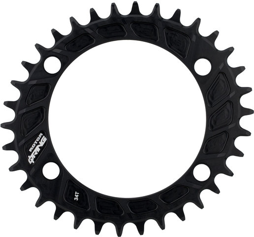 Rotor MTB 1X Kettenblatt, 4-Arm, Q-Rings, 110 mm Lochkreis, Spider Mount - schwarz/34 Zähne