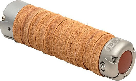 Brooks Plump Leather Handlebar Grips - honey | 130 mm