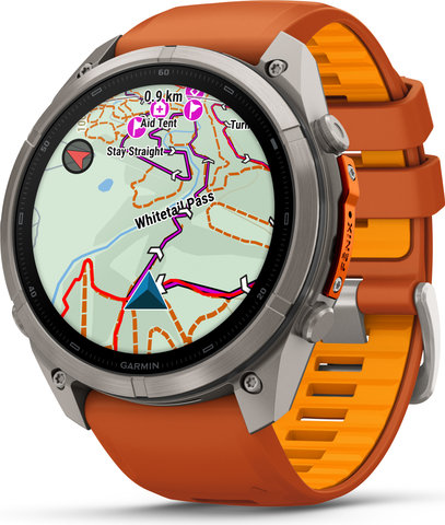 Garmin fēnix 9 Pro – inReach AMOLED Titan 51 mm Multisport-Smartwatch - autumn orange-spark orange
