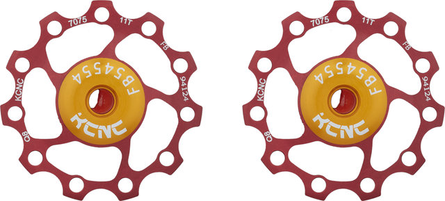 KCNC Jockey Wheel Alu Schalträdchen mit Keramiklager - 1 Paar - red/11 Zähne