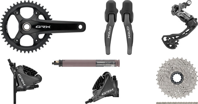 Shimano GRX Di2 RX815 Gruppe 1x11 / 42 - schwarz | 175,0 mm 42 Zähne / 11-30 / externer Verteiler