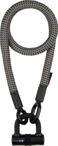 tex-lock eyelet Kettenschloss + U/X-lock Mini-Bügelschloss - electric grey/120 cm