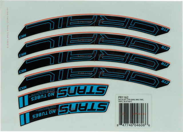 NoTubes Set d'Autocollants pour ZTR Grail MK3 - bleu