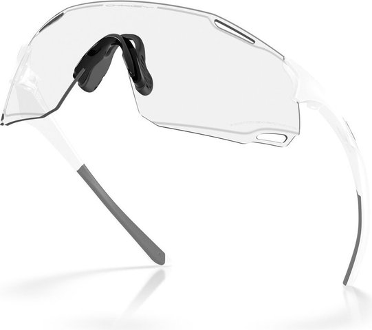 Oakley Cybr Dyno Sportbrille - matte white/clear to black iridium photochromic