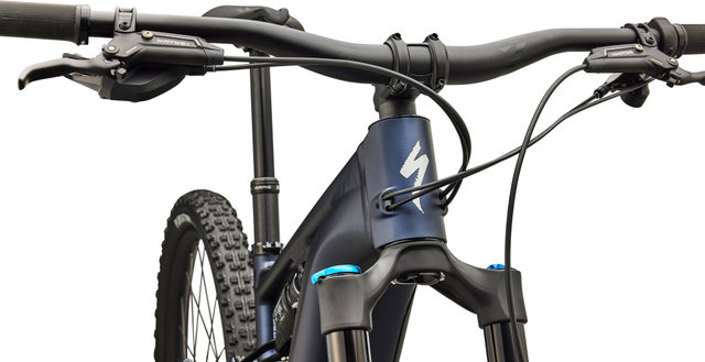 Specialized Turbo Levo R Comp Alloy E-Mountainbike - satin metallic deep marine-shadow silver | 140 mm | 160,0 mm | XS | 29" (VR), 27,5" (HR) | 44 mm