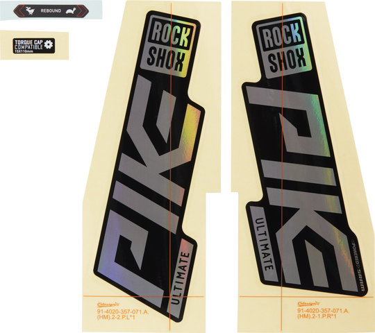 RockShox Sticker Set for Pike Ultimate - 2021 Model - gloss black-gloss rainbow foil