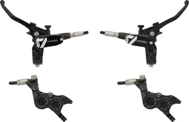 Hope Tech 4 V4 v+h Set Scheibenbremse mit Kunststoffleitung - black-black/Set/links/rechts (seitenspezifisch)