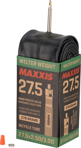 Maxxis Welterweight 27,5+ Schlauch - schwarz/SV/64-584 bis 75-584/27,5 x 2,5-3,0 SV 48 mm/48 mm