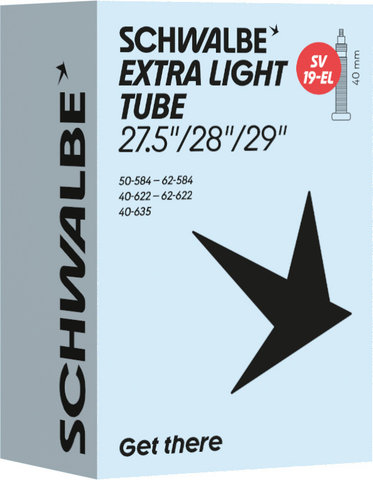 Schwalbe Cámara 19-EL para 27,5" / 28" / 29" - universal | 50-584 a 40-635 | Válvula Presta (SV) | 40 mm