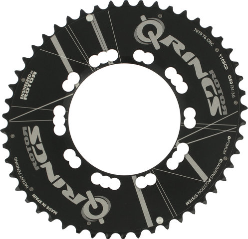 Rotor Plato Road Aero, 5 brazos, Q-Rings, círculo de agujeros de 110 mm - negro | 50 