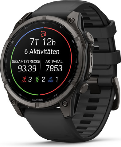Garmin fēnix 9 AMOLED Sapphire DLC Titan 47 mm Multisport-Smartwatch - schwarz-carbongrau